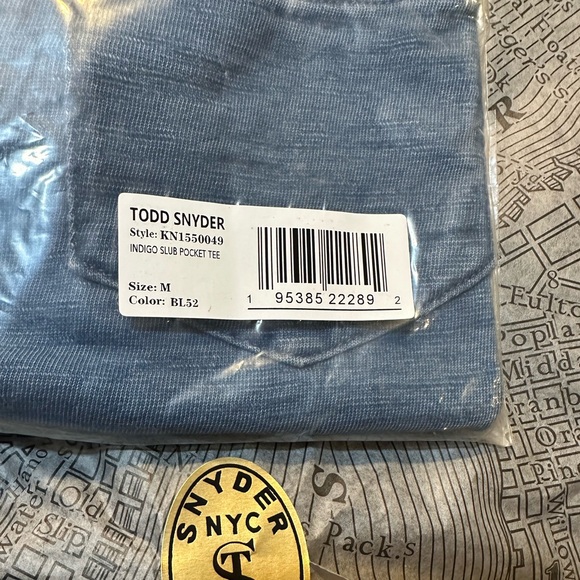 NWT Todd Snyder M or XXL BLEACHED INDIGO SLUB POCKET TEE - Picture 7 of 14